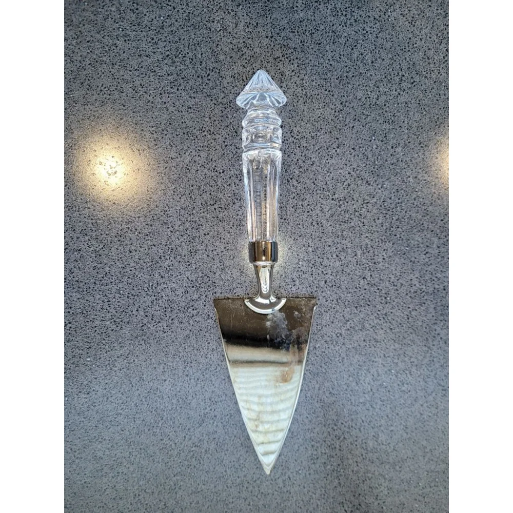 Godinger Symphony Crystal Handle Cake Server Pie Server Silver Tone 10.5”